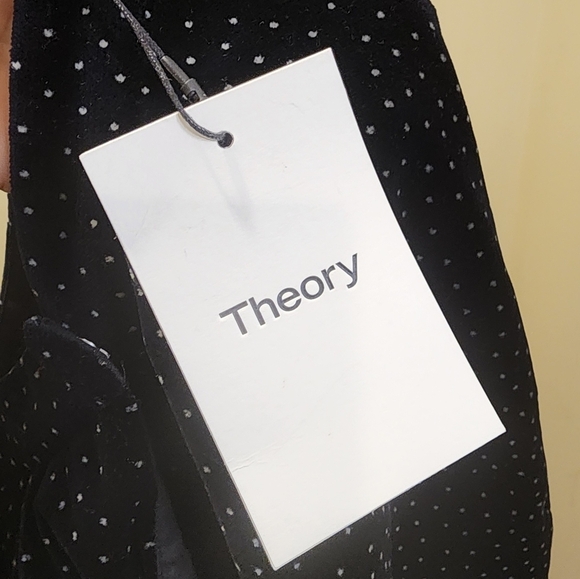 THEORY Dot  Velvet Pleated Wrap Skirt Size 8 NWT - Picture 14 of 15